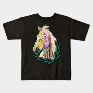 Day of the Dead Light Palomino Sugar Skull Horse Kids T-Shirt